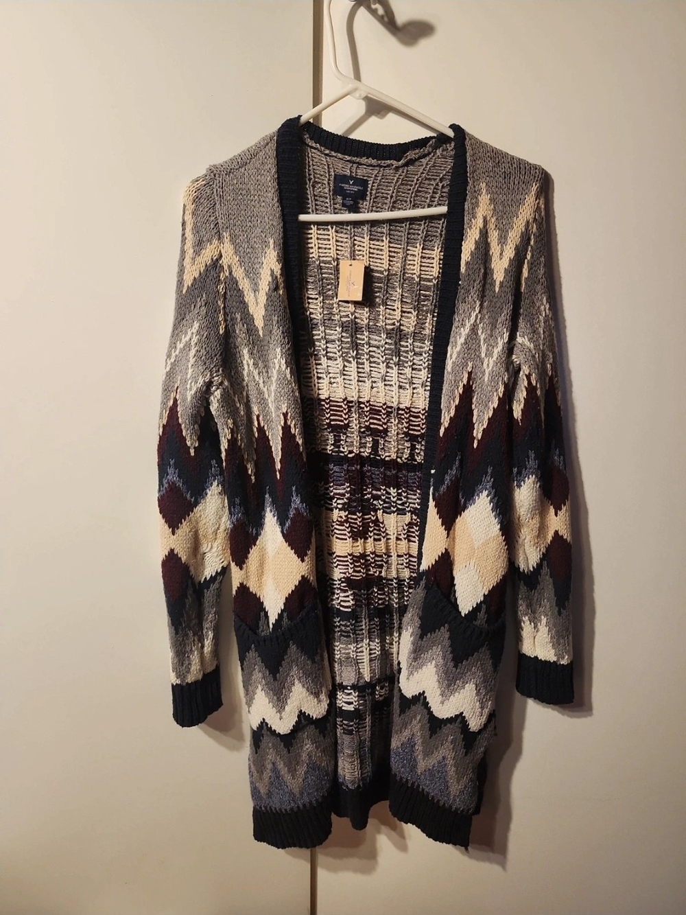 Women's Multi-Color Zigzag Open Cardigan Sweater